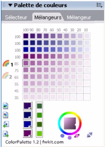 ADOBE FIREWORKS CS3 - Pour creator une palette de couleurs ou pour permuter les palettes de couleurs pour un document : - 1