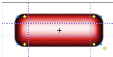 ADOBE FIREWORKS CS3 - Pourmettre à l'échelle un symbole à l'aide de la mise à l'échelle à 9 découpes : - 1