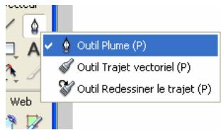 ADOBE FIREWORKS CS3 - Selection d'un outil parmi un groupe d'outils - 1