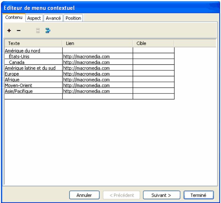 ADOBE FIREWORKS CS3 - Editeur de menus contextuels - 1