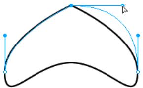 ADOBE FIREWORKS CS3 - Pour ajuster la poignée d'un point d'angle : - 1
