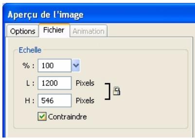 ADOBE FIREWORKS CS3 - Pour définir les dimensions de l'image exportée à l'aide de la fenêtre Aperçu de l'image : - 1