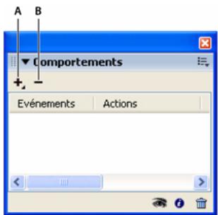 ADOBE FIREWORKS CS3 - Pour affecter un comportement à une découpe sélectionnée à l'aide du panneau Comportements : - 1