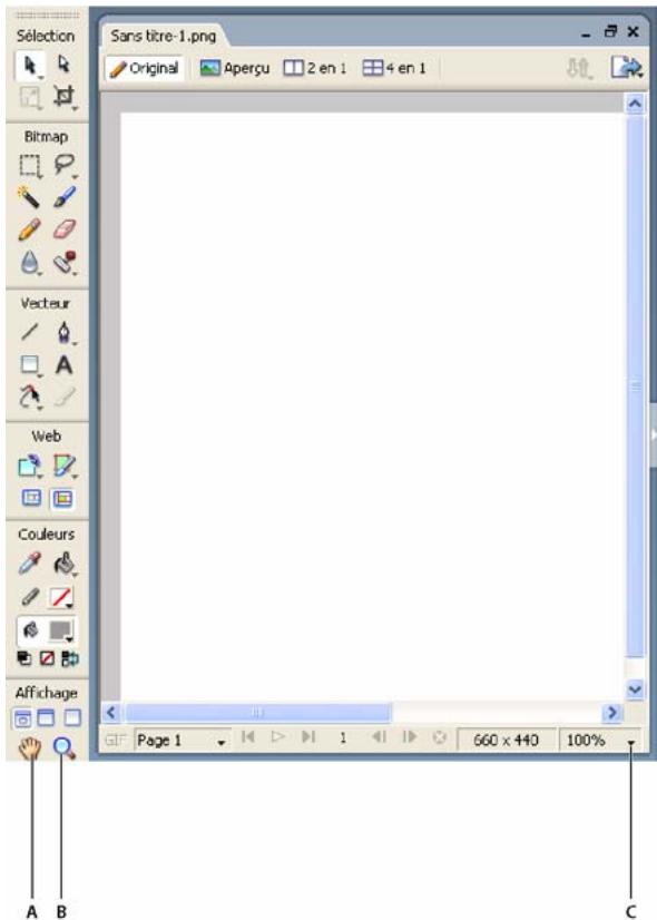 ADOBE FIREWORKS CS3 - Zoom avant et vue d'ensemble - 1
