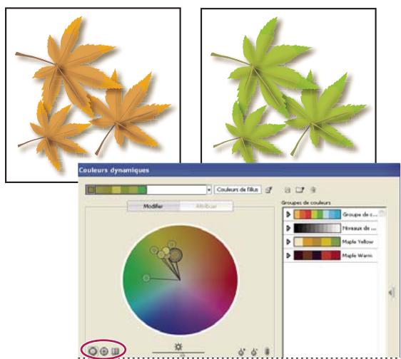 ADOBE ILLUSTRATOR CS3 - Modification des couleurs dans la boîte de dialogue Couleurs dynamiques - 1