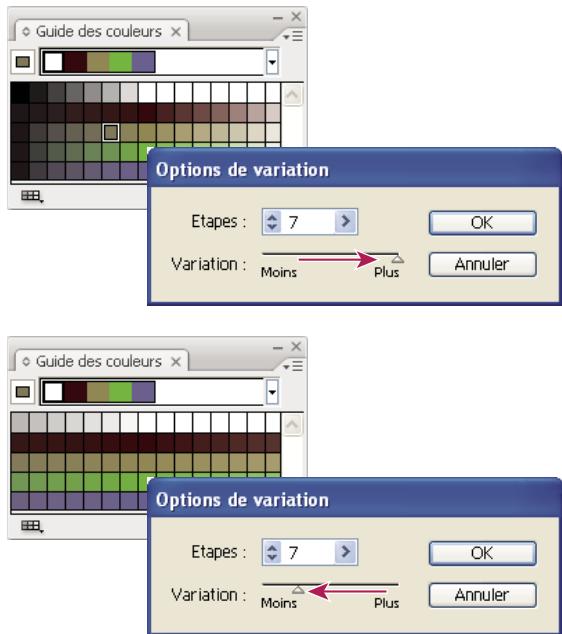 ADOBE ILLUSTRATOR CS3 - Spécification du nombre et de l'étendue des variations de couleurs - 1