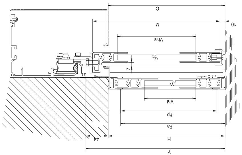 CAME PROFILES S20 - SISTEMA AD UN'ANTA MOBILE PIU' FISSA CON PORTAFOTOCELLULE MAL790   COPRIPROFILE 001LD00 - 3