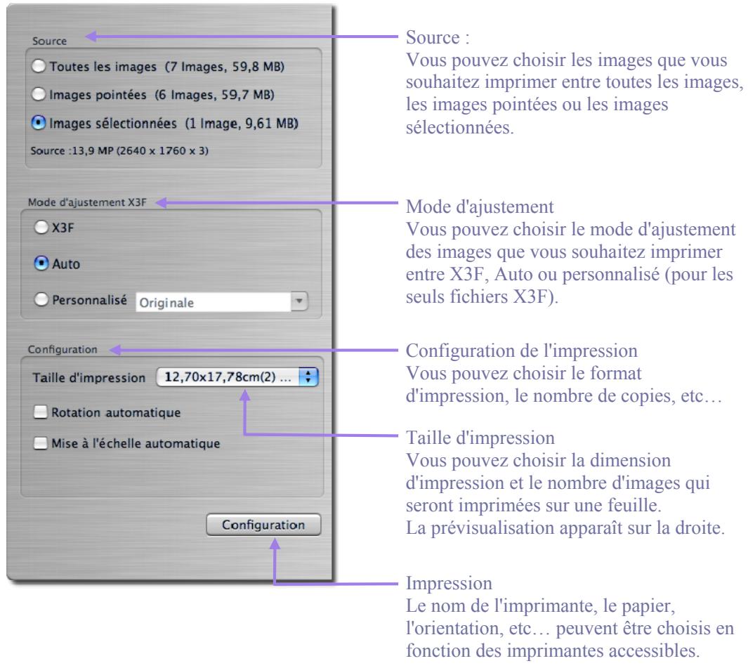 SIGMA PHOTO PRO 3.3 - La Fenêtre de Configuration de l'impression - 1