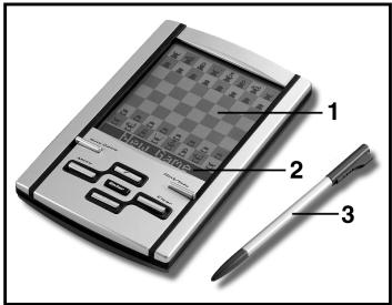 SAITEK TOUCHSCREEN TRAVEL CHESS - TOETSEN EN FUNCTIONS - 1