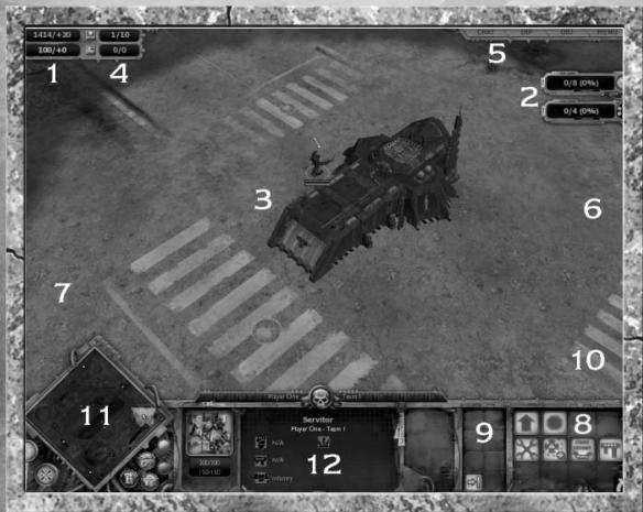 GAMES PC DAWN OF WAR - ECRAN DE JEU ET ELEMENTS DE L'INTERFACE - 1
