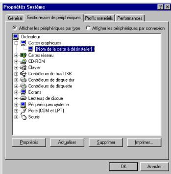 HERCULES 3D PROPHET FDX 8500 LE 64 MB - Désinstaller les pilotes de la carte graphique actuelle - 3