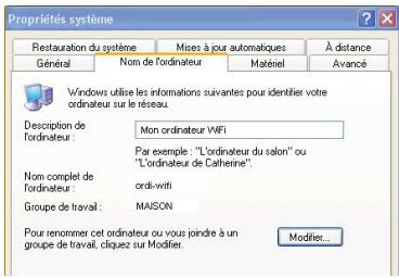 HERCULES EPLUG 200 MINI-MULTI - Windows XP : Modifier le nom d'un groupe de travail (utilisateurs avancés) - 1