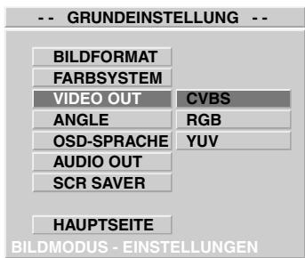 CLATRONIC DVD 534 HC - Einstellen des Video-Ausgang (VIDEO OUT): - 1