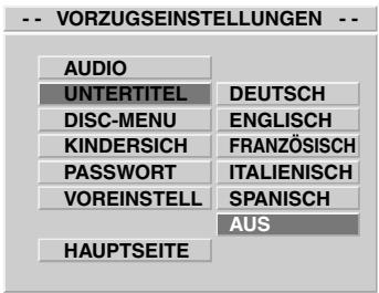 CLATRONIC DVD 534 HC - Bevorzugte Sprache der Untertitel (Untertitel): - 1