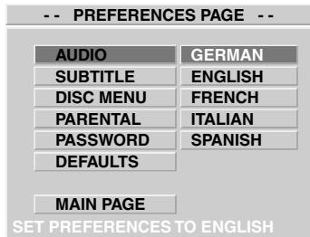 CLATRONIC DVD 534 HC - Preferred playback sound (AUDIO): - 1