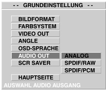 CLATRONIC DVD 534 HC - Einstellen des Audio-Ausgang (AUDIO OUT): - 1