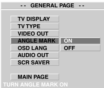 CLATRONIC DVD 534 HC - Switching the selected camera angle information on or off: - 1