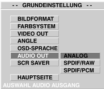 CLATRONIC DVD 534 HC - Au audiokimenet beállitása (AUDIO OUT): - 1