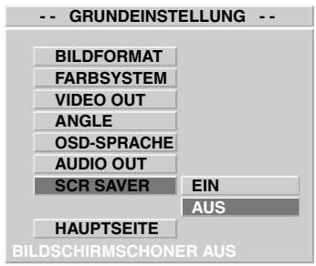 CLATRONIC DVD 534 HC - Ein- bzw. Ausschalten des Bildschirmschoners: - 2