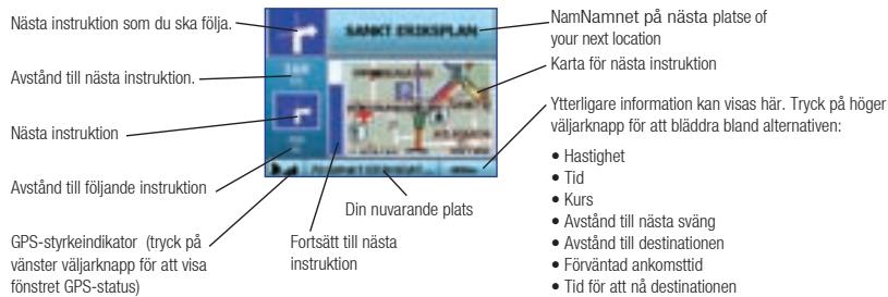 NAVMAN ICN 320 - Fönstret Nästa instruktion - 1