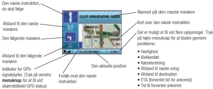 NAVMAN ICN 320 - Skaermbilledet Næste instruktion - 1