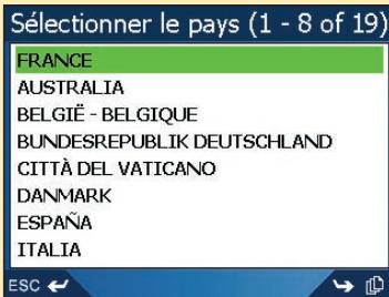 NAVMAN ICN 510 - Deuxieme etape : Choix du pays de destination - 1