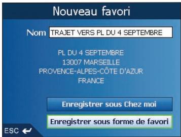 NAVMAN ICN 510 - Enregistrement d'un favori - 1