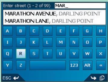 NAVMAN ICN 510 - Cinquième étape : Trouver la rue de destination - 1