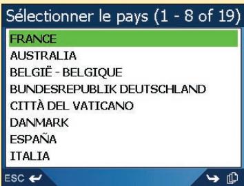 NAVMAN ICN 510 - Deuxieme etape : Choix du pays de destination - 1