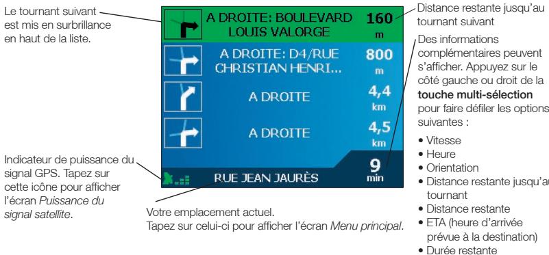 NAVMAN ICN 510 - Ecran Quatre tournants suivants - 1