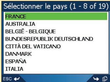 NAVMAN ICN 510 - Deuxieme étape : Sélectionner le pays de votre point de destination - 1