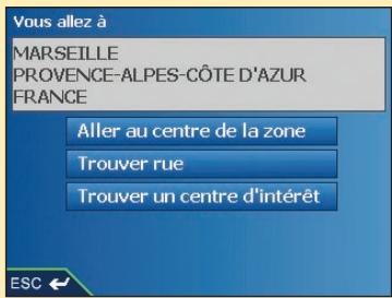 NAVMAN ICN 510 - Troisième étape : Trouver la région de votre point de destination - 2