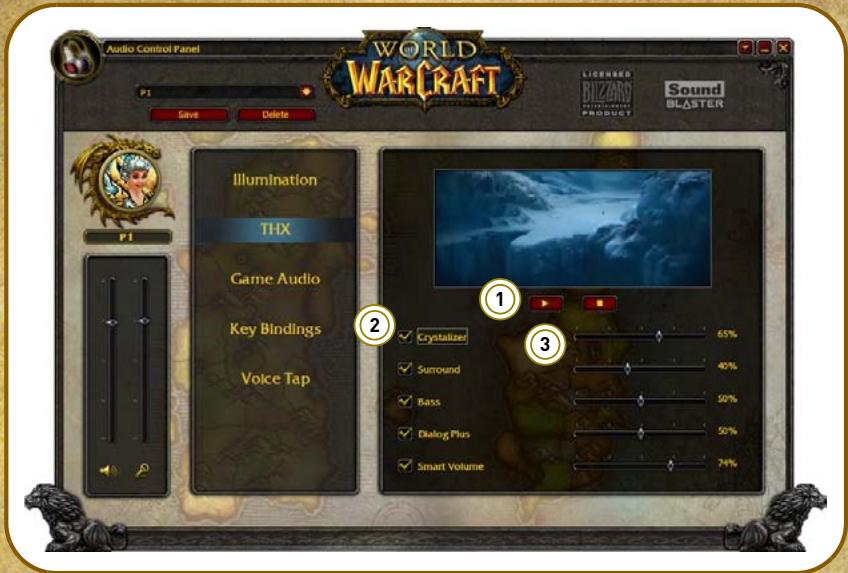 CREATIVE SOUND BLASTER WORLD OF WARCRAFT HEADSET - Paramètres THX TruStudio PC - 1