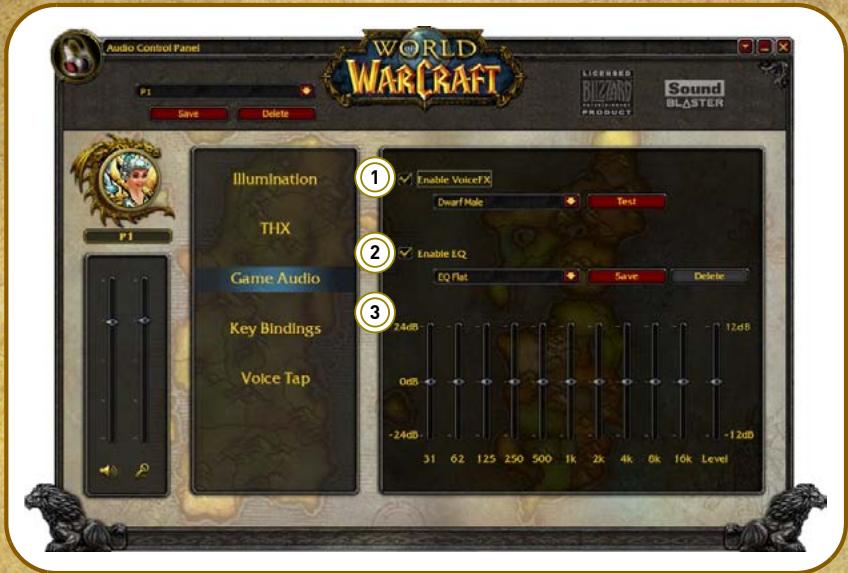 CREATIVE SOUND BLASTER WORLD OF WARCRAFT HEADSET - Paramètres audio du jeu - 1