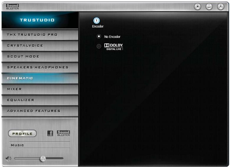 CREATIVE SOUND BLASTER RECON3D FATAL1TY CHAMPION - Paramètres cinématiques - 1