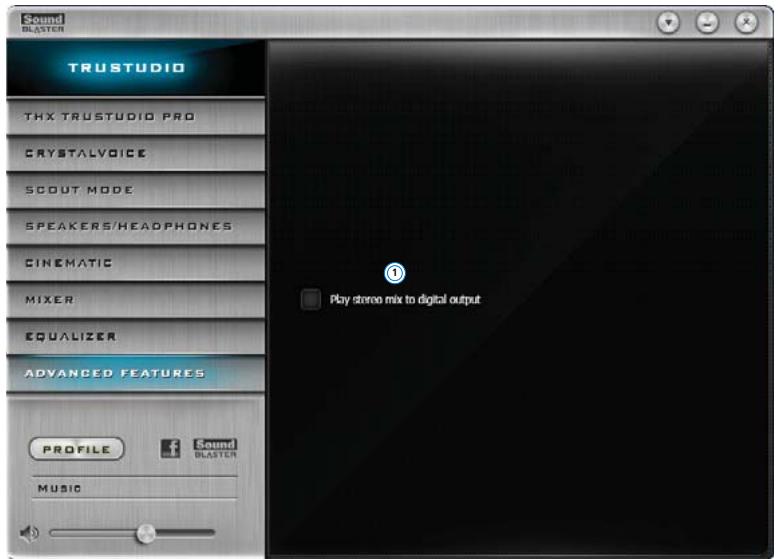 CREATIVE SOUND BLASTER RECON3D FATAL1TY CHAMPION - Paramètres des fonctionnalités avancées - 1
