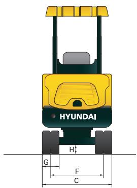 HYUNDAI R16-9 - Dimensions et rayon d'action - 2