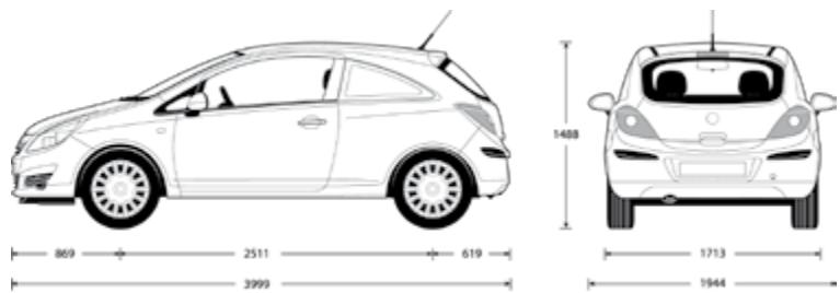 OPEL CORSA VAN - Moulures de protection latérales. - 32