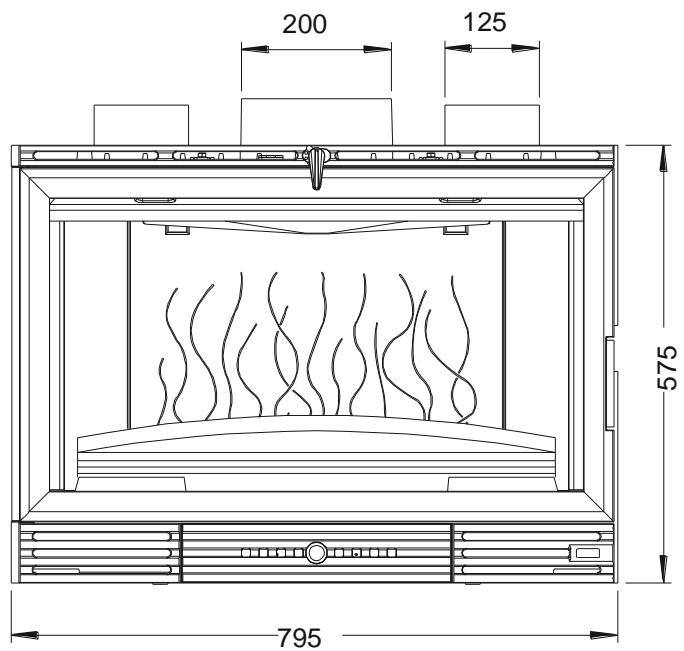 INVICTA FOYER 800 VISION TOTALE TURBO - Caractéristiques suivant EN 13229 : - 2