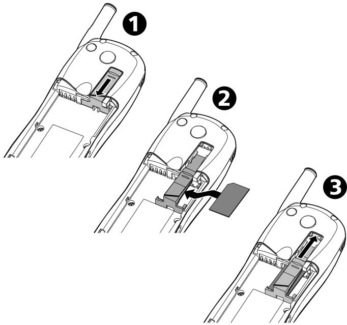 MITSUBISHI TRIUM GALAXY - Inserting the SIM card - 1