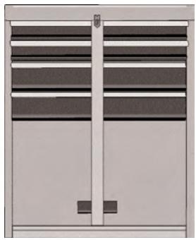 POWERFIX KH 2919 MOBILE TOOL CABINET - Sicherungsstange verwenden - 1