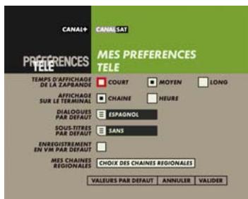 CANAL PLUS DECODEUR MEDIASAT MAX HD - PREFERENCES TELE - 1