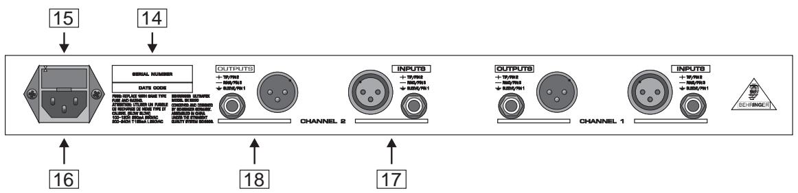 BEHRINGER EX3200 - Connexions du panneau arrêté de l'ULTRAFEX PRO - 1