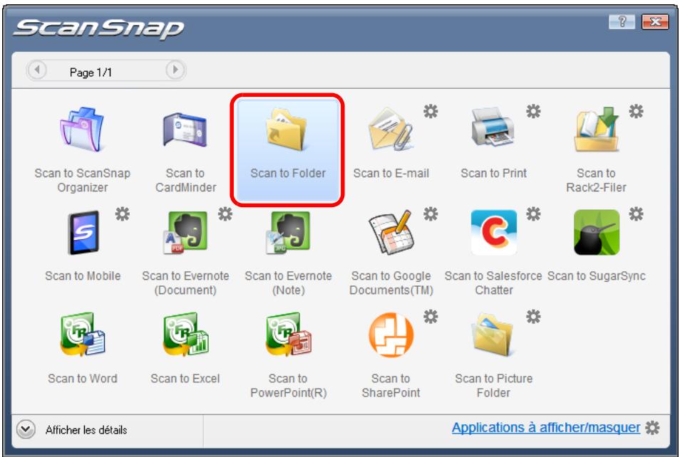 FUJITSU SCANSNAP S1100 DELUXE, SCANSNAP S1100I - Double-cliquez sur l'icone Scan to Folder. - 1