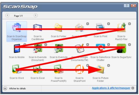 FUJITSU SCANSNAP S1100 DELUXE, SCANSNAP S1100I - - Ordre d'affichage des applications - 4