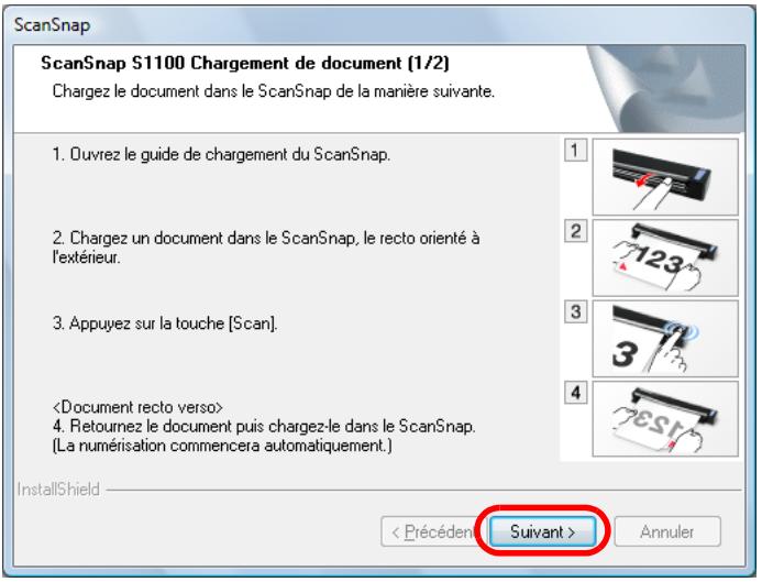 FUJITSU SCANSNAP S1100 DELUXE, SCANSNAP S1100I - Confirmez les paramètres et cliquez sur le bouton Suivant. - 1
