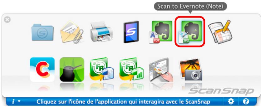 FUJITSU SCANSNAP S1100 DELUXE, SCANSNAP S1100I - Cliquez sur l'icone de Scan to Evernote (Note). - 1