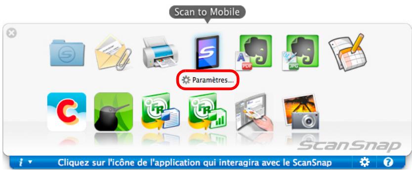 FUJITSU SCANSNAP S1100 DELUXE, SCANSNAP S1100I - Modifiez les paramètres de Scan to Mobile. (Ou rendez-vous à l'objet 5.) - 1