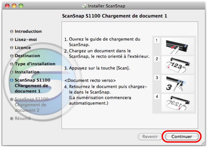 FUJITSU SCANSNAP S1100 DELUXE, SCANSNAP S1100I - Lisez les instructions puis cliquez sur le bouton Continuer. - 1