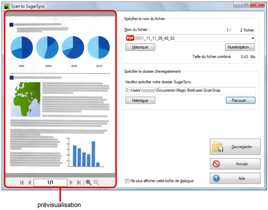 FUJITSU SCANSNAP S1100 DELUXE, SCANSNAP S1100I - Confirmez l'image numérique dans le volet de prévisualisation. - 1
